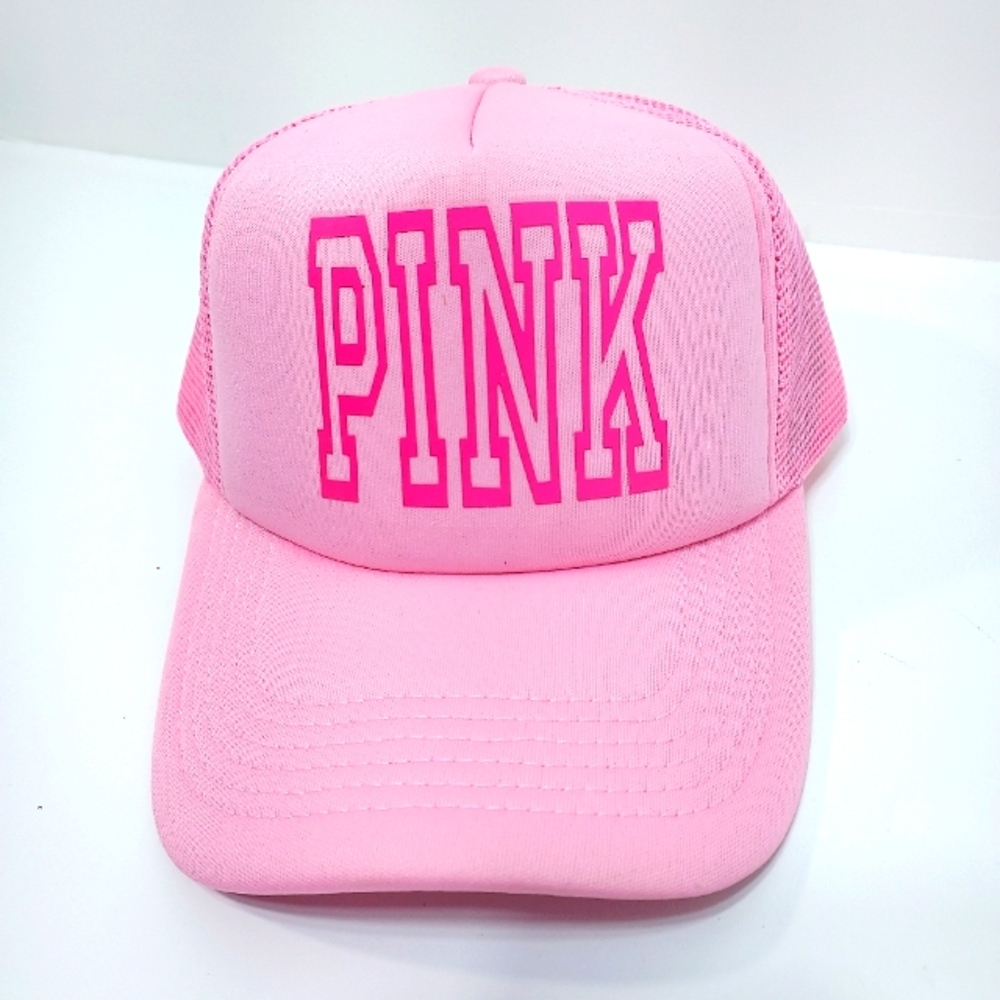 Pink Women Hat With Pink Print Meshback Snapback Trucker Hat